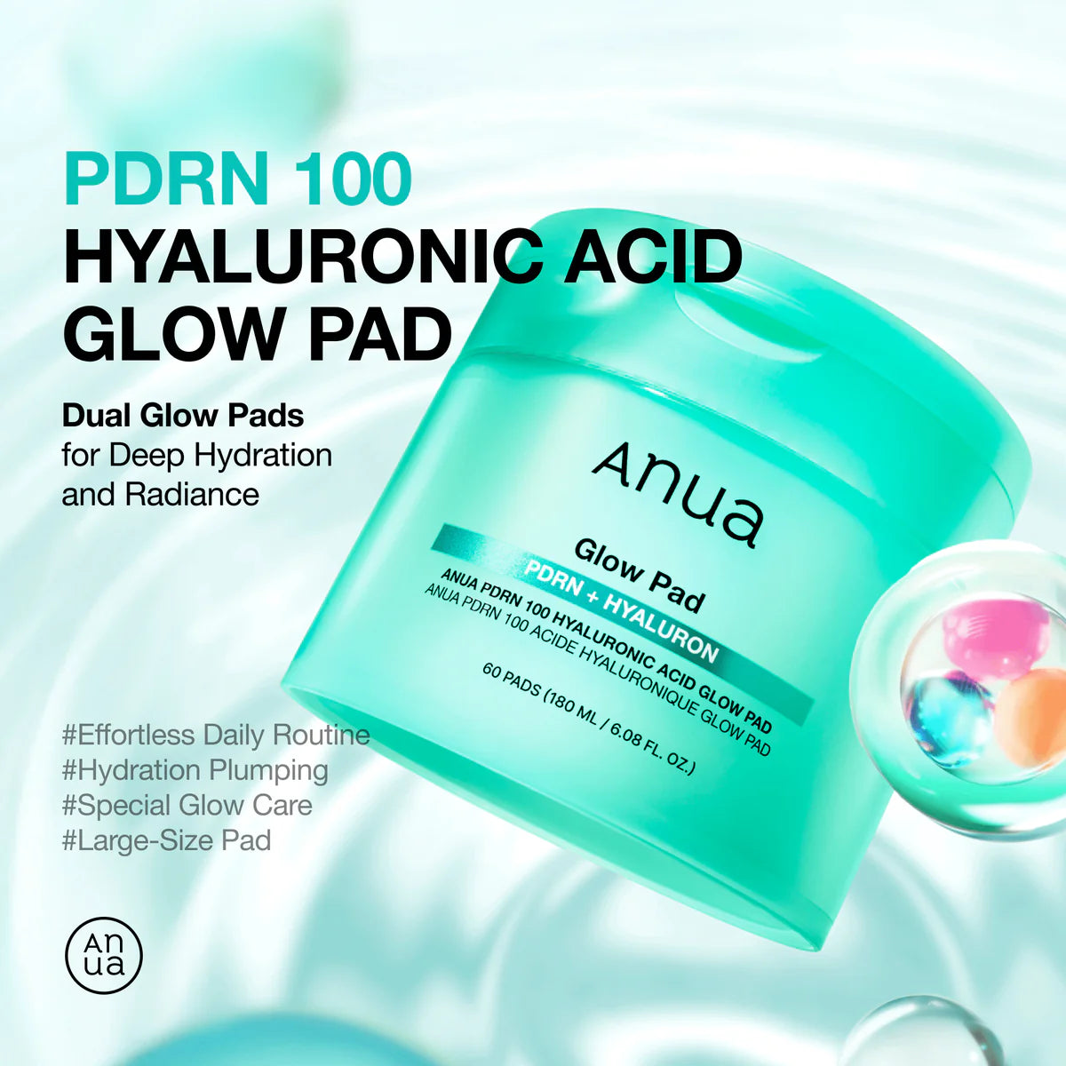 ANUA - PDRN 100 Hyaluronic Acid Glow Pad (60EA)180ML
