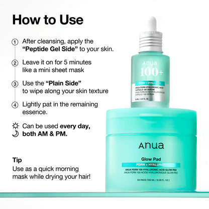 ANUA - PDRN 100 Hyaluronic Acid Glow Pad (60EA)180ML