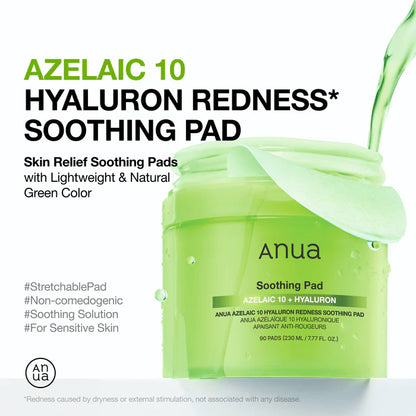 AZELAIC 10 Hyaluron Redness Soothing Pad (90EA) 230ML