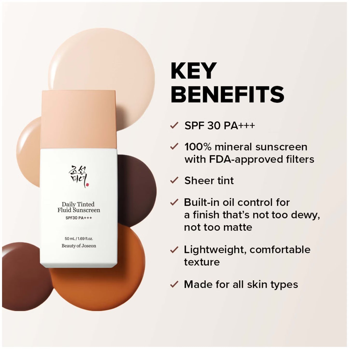 Beauty of Joseon DAILY TINTED FLUID SUNSCREEN BROAD SPECTRUM SPF 30 PA +++