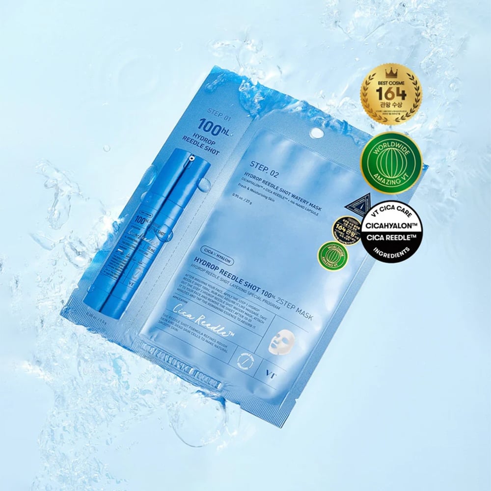 VT HYDROP REEDLE SHOT 100hL 2STEP HYDROGEL MASK